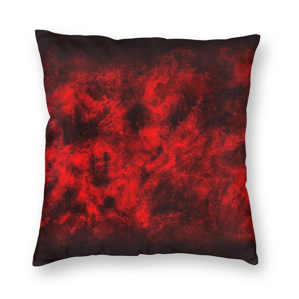 Red Mist Gouache Square Pillowcase Polyester Linen Velvet Creative Zip Decor Pillow Case Home Cushion Cover