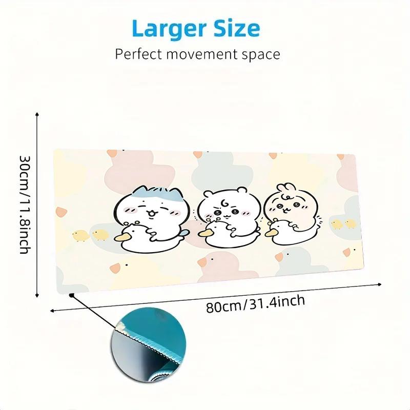 Usagi Print Cushion Non-slip Laptop Tablet Big Mousepad XXL Mat Mini PC Playmat With Lock edge