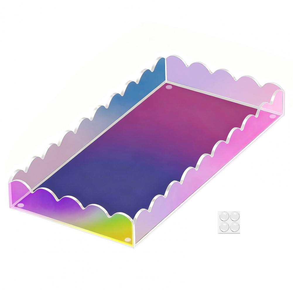 

1/2Pcs Acrylic Bathroom Vanity Tray Multi-purpose Soap Dispenser Perfume Holder Storage Tray Kitchen Counter Tray