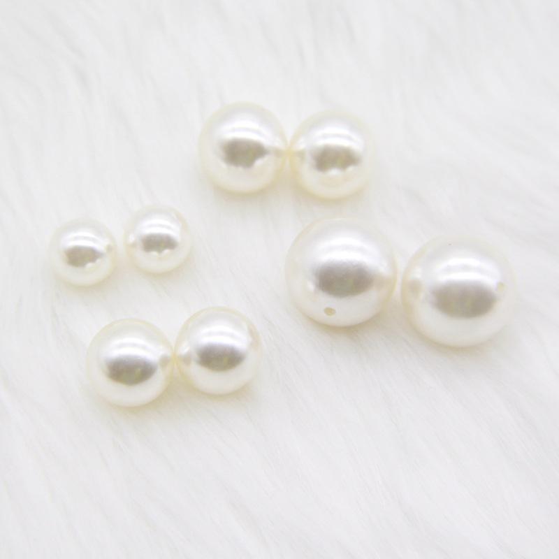 

Черные глянцевые акриловые бусины-имитации жемчуга для волос 8mm слоновая кость/белый