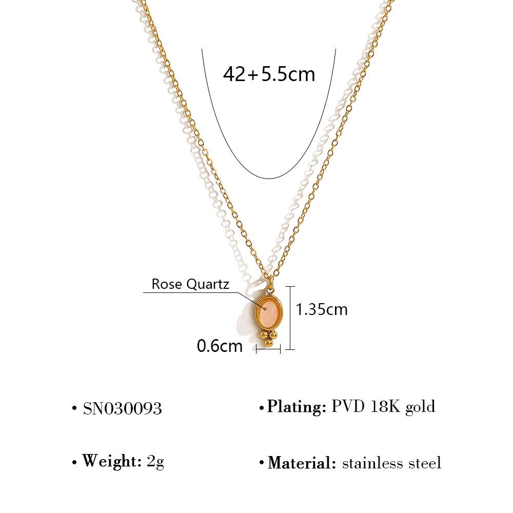 Colorful Zircon Round Pendant Necklace For Women Fade Resistant Versatile Spring Summer Collarbone Chain
