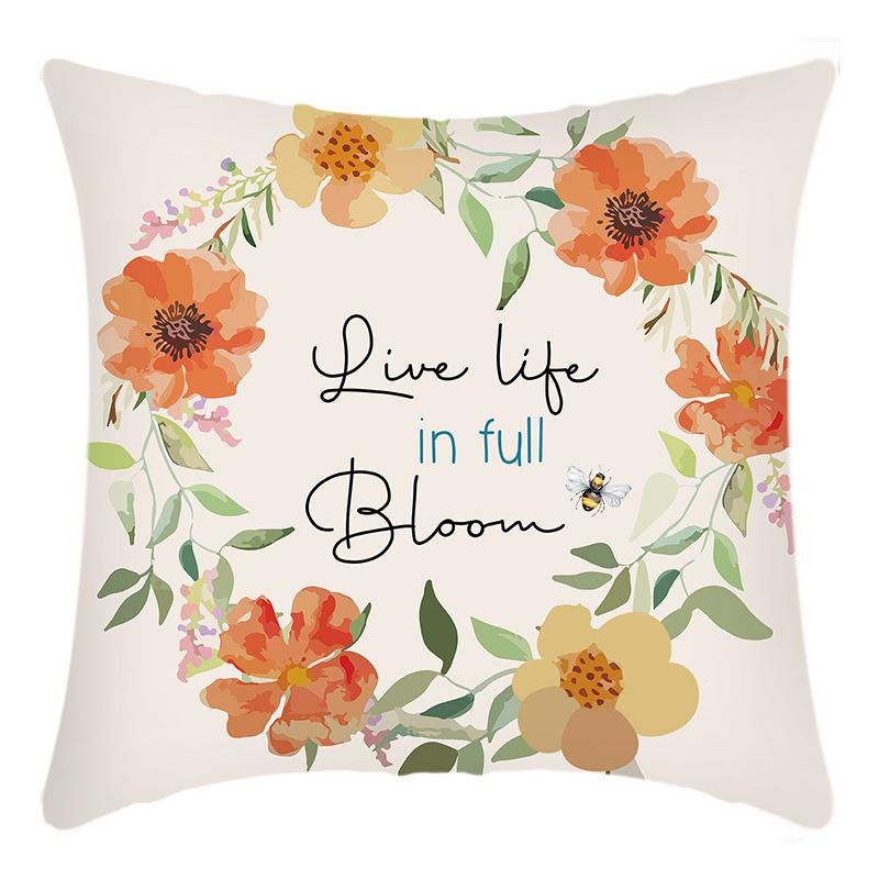 New Green Plants, Flowers and Plants Printed Letters Printed Pillowcases, Home Sofa Cushion Covers