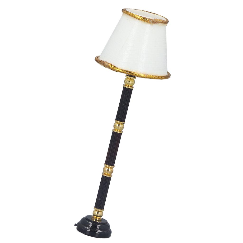 1:12 Puppenhaus Miniatur Stehlampe Batteriebetrieben LED Lampe Modell Spielzeug Lebensecht Exquisit Metall