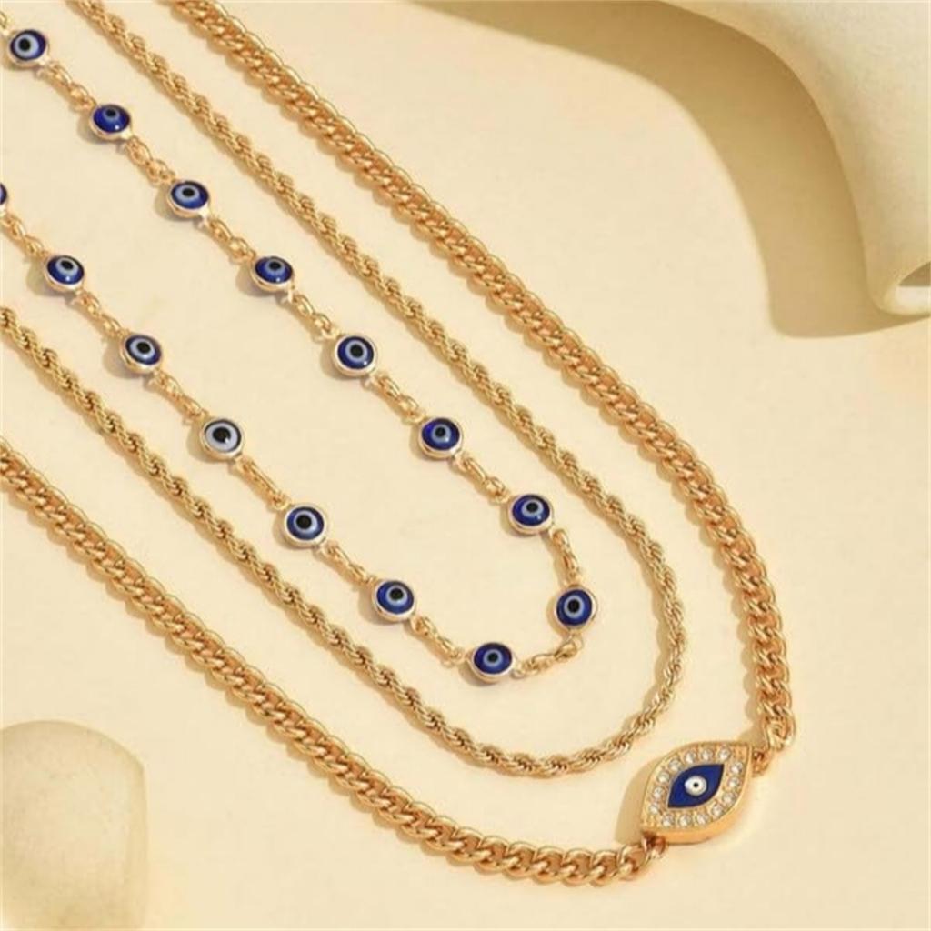 Multilayer Boho Pendant Necklaces Gold Plated Layered  Necklace Vintage Fashion Clavicle Chains Birthday Holiday Jewelry Gift for Women