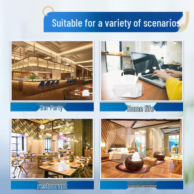 Qingyun 3-Ply Square Facial Tissues, Bulk Pack