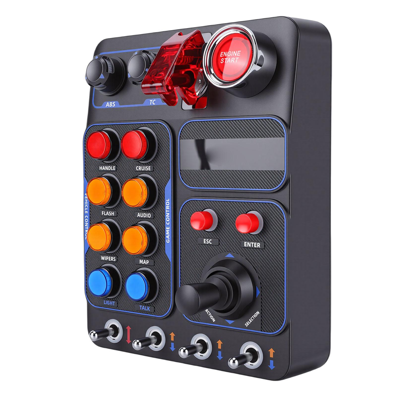 

Simulator Race Central Control Box Simulation Driving Control with 19 Buttons 9 Types 30 Programmable Options RGB