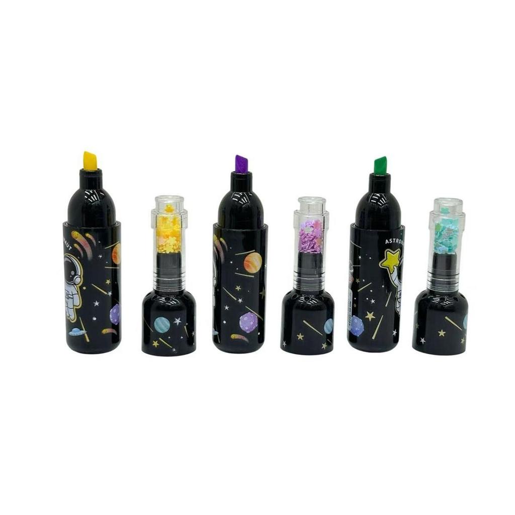6 buc Drăguț Planet Sticla de Vin Mini Marker Fluorescent Marker, Instrument de Desen și Scriere, Sezonul de Înapoi la Școală la Birou