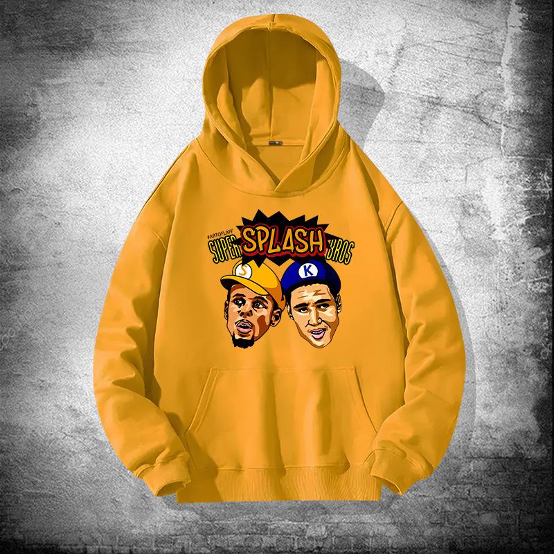 Warriors Splash Brothers hooded sweater men and women trendy basketball sports loose shoulder hoodie jacket