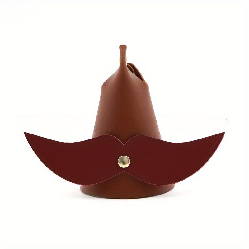 1 Stück Kreativer abnehmbarer Bartbrillenhalter, Büro lustige kleine Ornamente, PU-Leder Schmuckständer