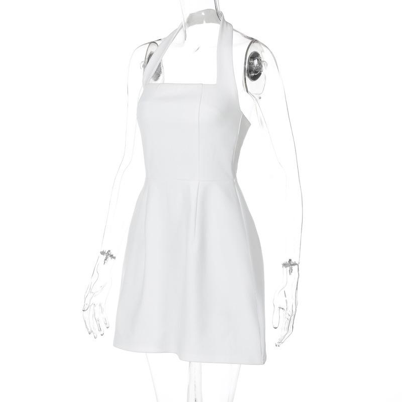 Europe and The United States Wind, Women's Clothing, 2025 Summer New, Fashion Temperament, A Word Collar, Bust Hanging Neck, Backless Dresses