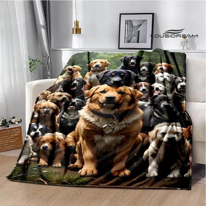 3D Cute dog printed blanket Flannel Warm blankets Soft and comfortable blanket bed linings cubre cama Birthday Gift