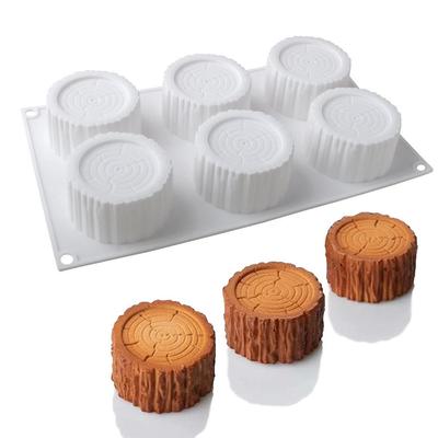 Stampo Mousse Torta e Dessert Tronco in Silicone a 6 Cavità