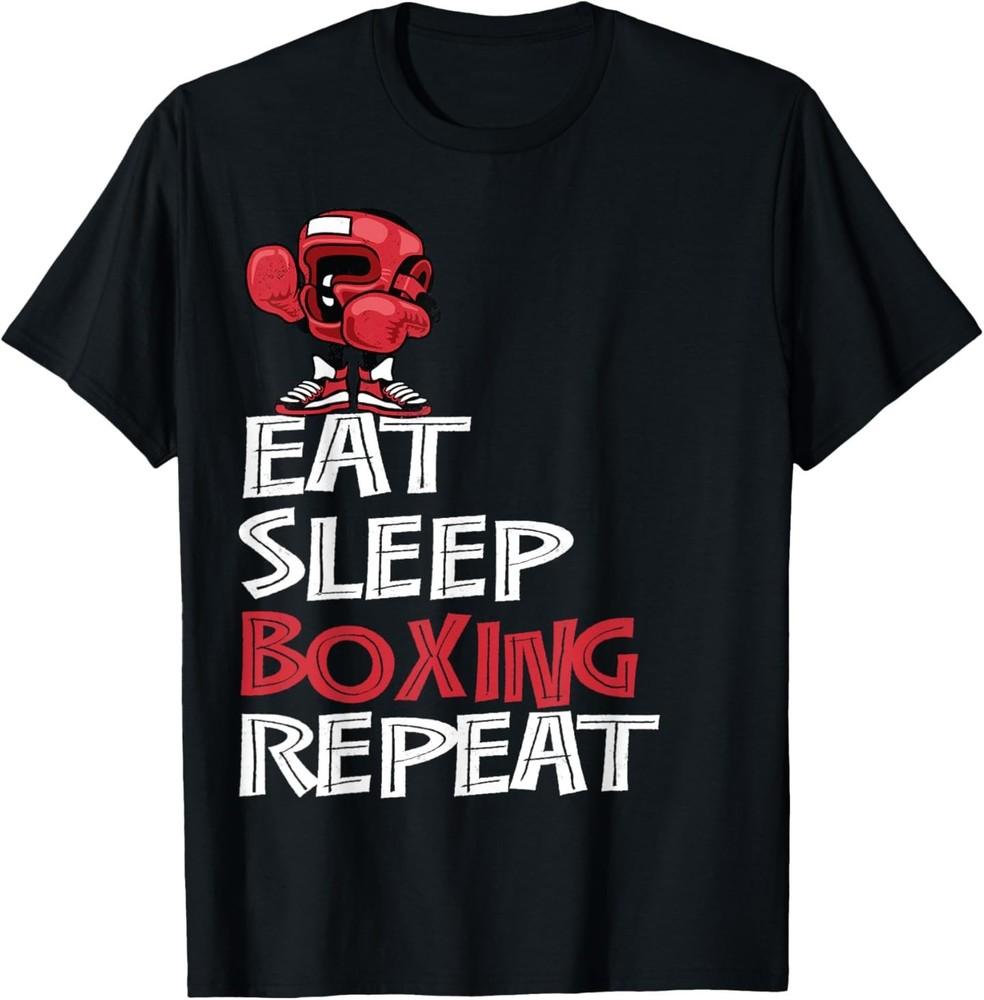 Eat Sleep Boxing Repeat Shirt Boys Gift T-Shirt S