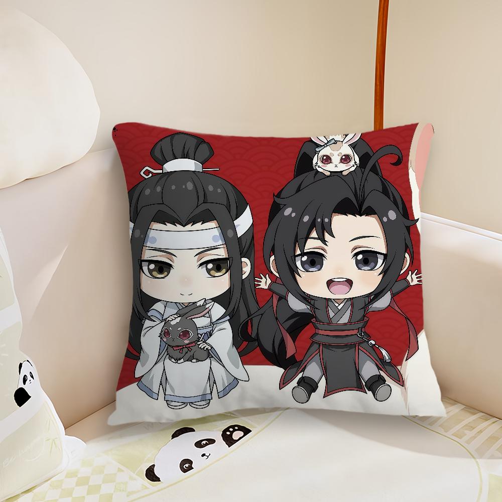Cute Anime MMo DDao ZZu Shi Cartoon cushion cover Plush Fabric Soft Double Sided Print Sofa Cushion Cover Throw Pillow Covers