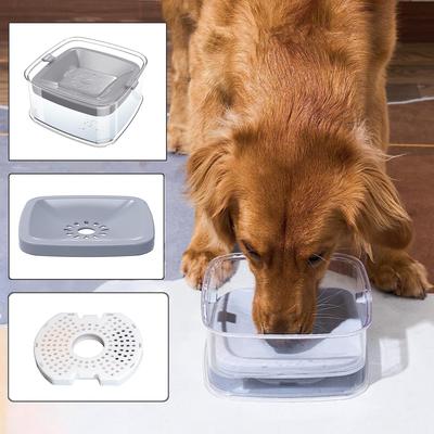 Professional Dog Water Bowl,Pet Dog Floating Bowl with Filter,Slow Drinking Non-Spill and Hygienic Large Capacity Drinking Bowl for Dogs Cats