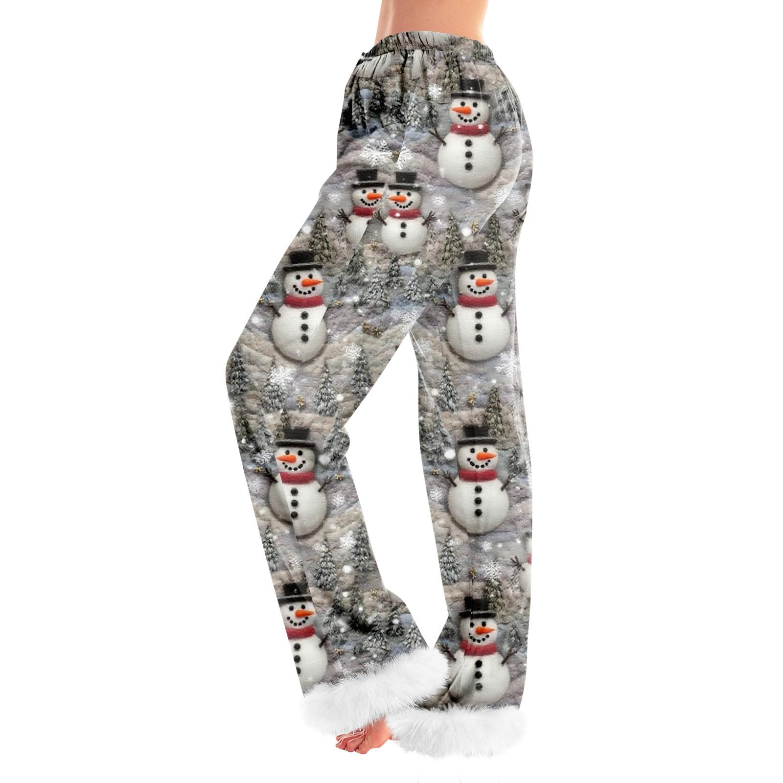 

Женские модные повседневные брюки, брюки с рождественским принтом XL