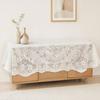 White Lace Tablecloth, Square Scalloped Floral Lace Doily, Elegant Vintage Table Cover for Nightstand End Table Tea Party Home Decor