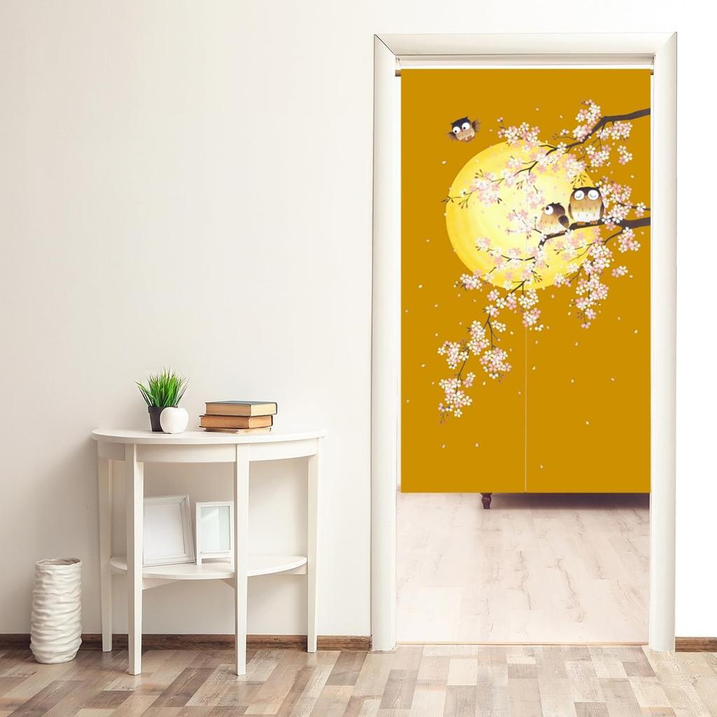 Noren room divider privacy suitable for hot living Brown owl 85cm wide x 170cm (Japanese curtain), curtain, screen, stylish, entrances, springs, inns,