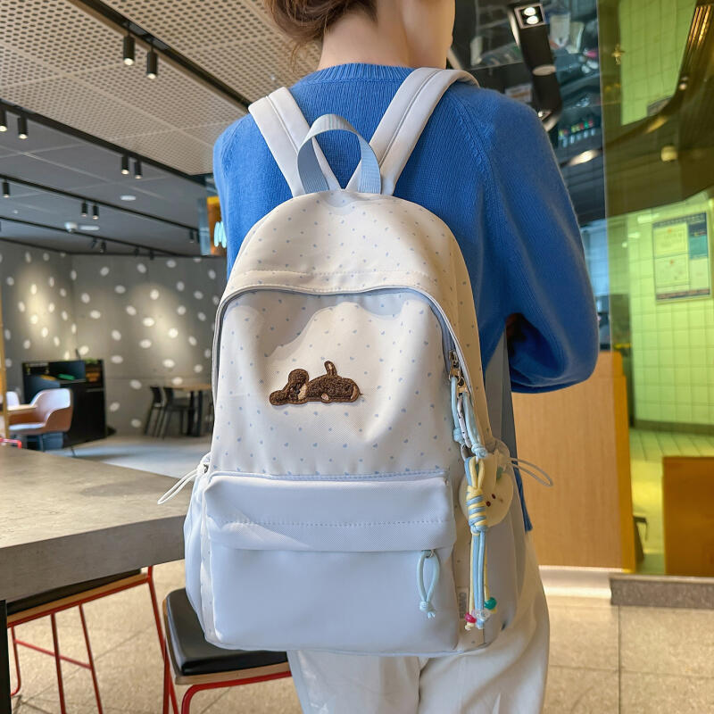 Student Color Block Schoolbag Women's Large Capacity Backpack