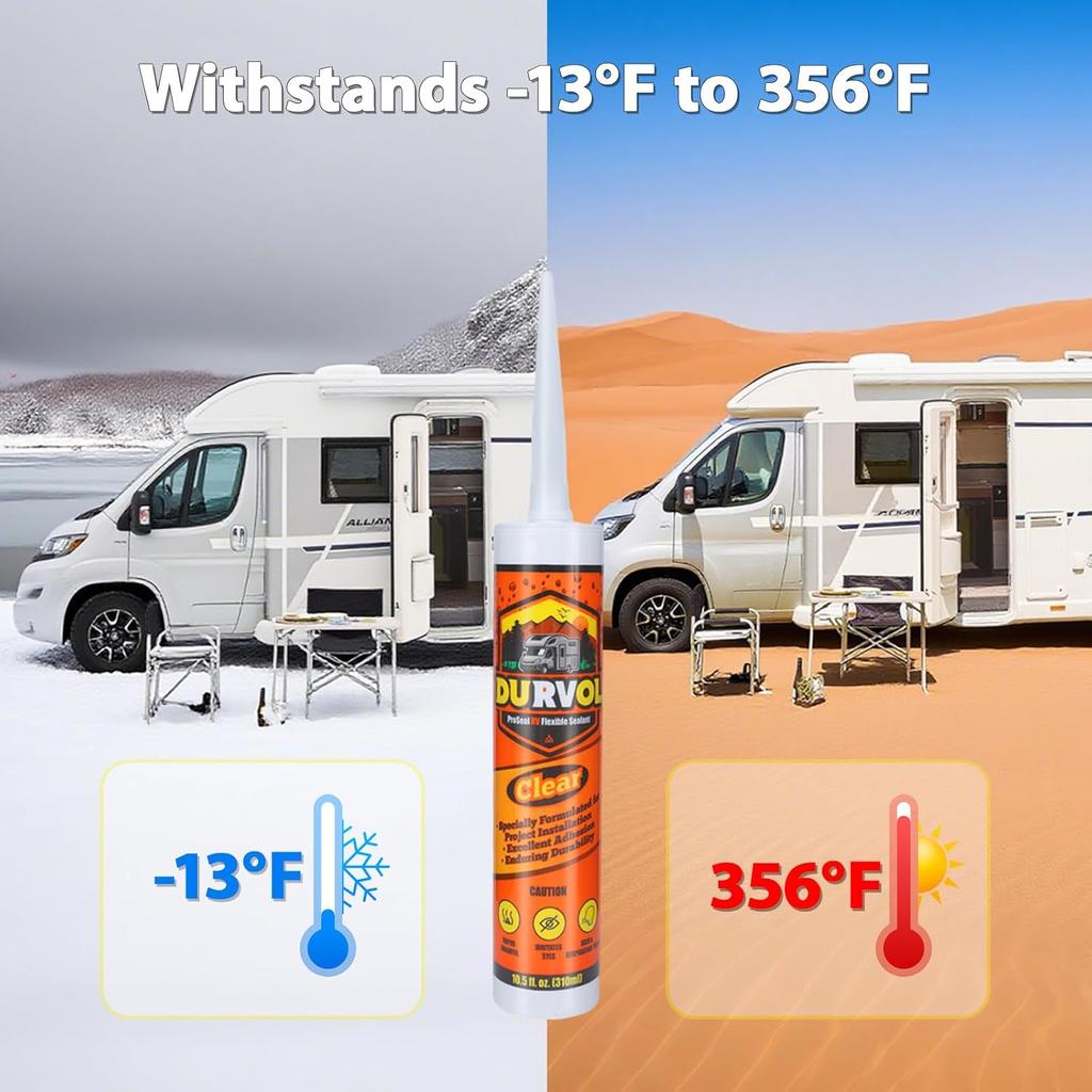RV Trailer Camper Flex Flexible Sealant 10.5 Oz., Clear