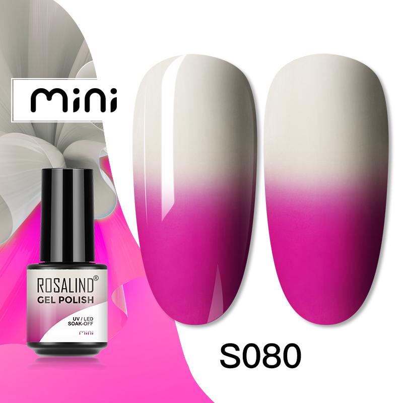 ROSALIND Mini Pure Color Gel 80 Colors Nail Polish Soak Off UV LED Gel Polish Varnish Lacquer Semi Permanent Base Top Coat For Nail Art Design