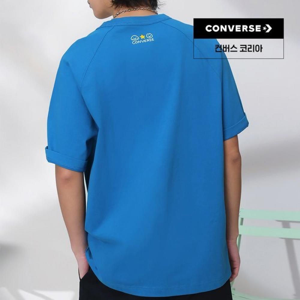 Converse Summer Short Sleeve Sneaker Tee Blue Uck177 Bir
