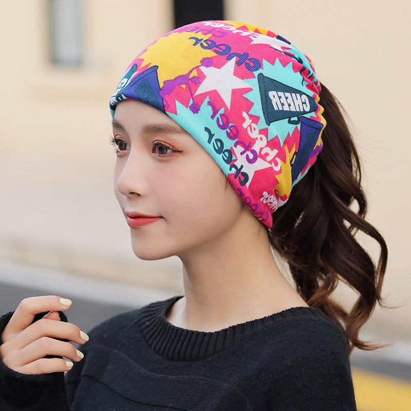 Fashion Double Head Cap Bib Twist Cap Multi-Functional Printed Scarf Cover Cap Neck Cap Face Mask Headscarf Cap C081
