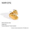 European and American light luxury minimalist stainless steel plated 18k gold glossy water drop open ring ring women's waterproof jewelry