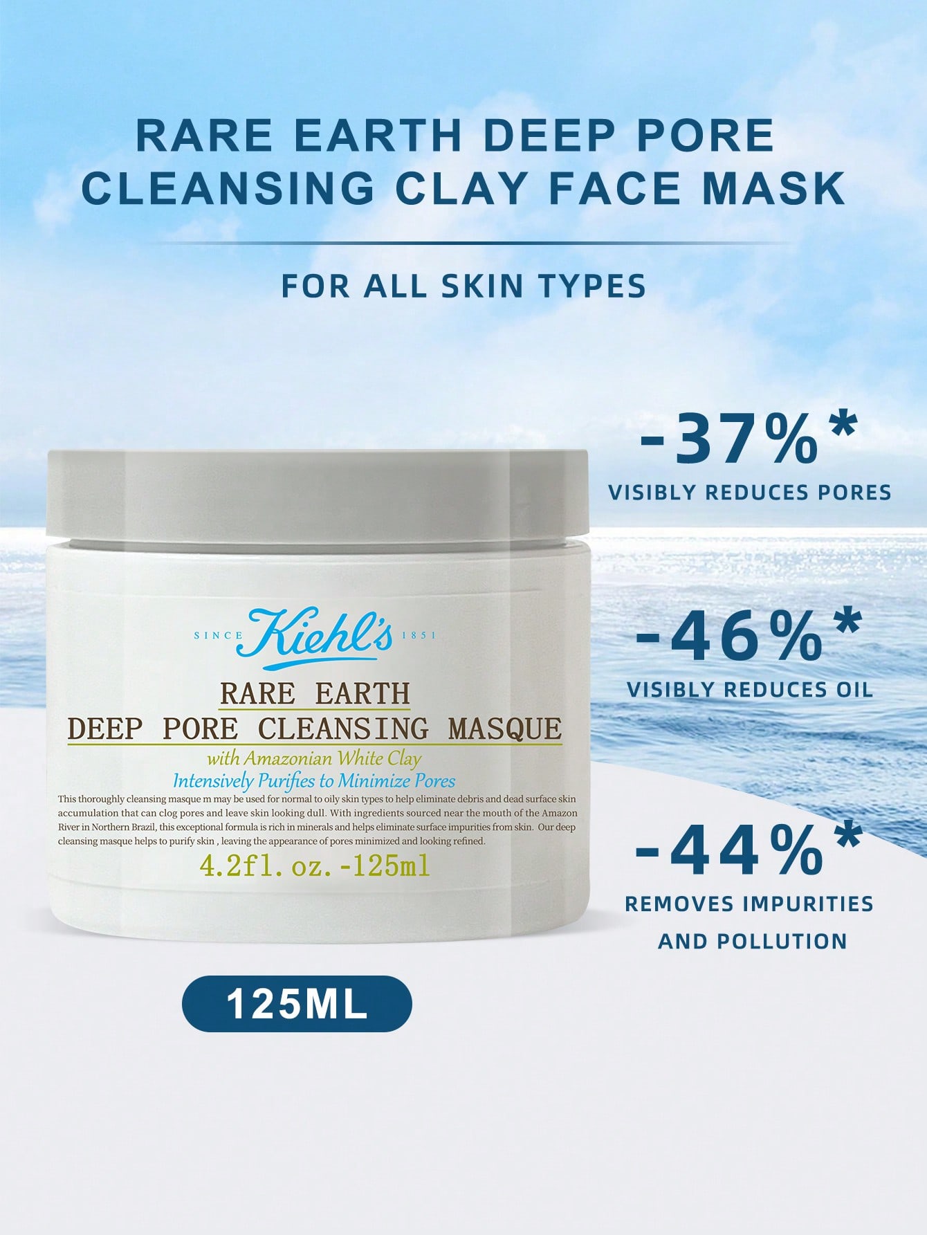 

Kiehl s Маска для глубокого очищения пор Rare Earth (Амазонская белая глина) 125мл 125ml