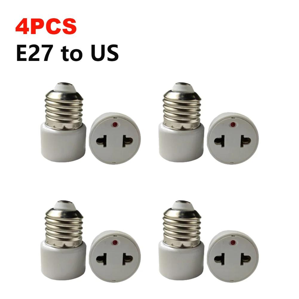 10-1PCS E27 to EU US Converter Lamp Socket Light Holder LED Bulb Lighting Outlet Plug E27 EU US Plug Socket Accessories