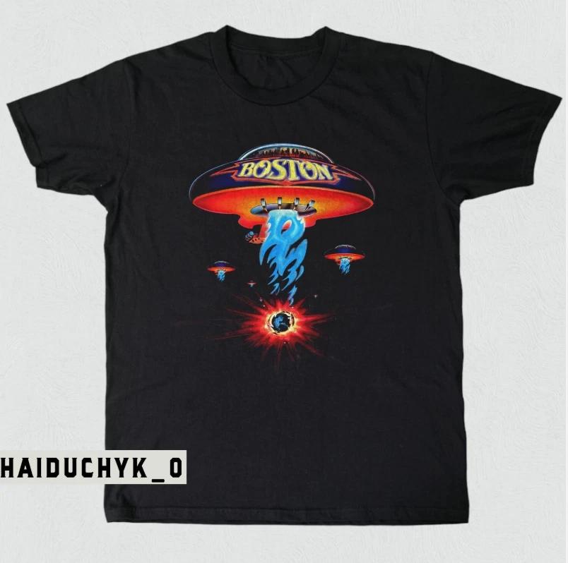 

Boston Shirt Hard Rock Band Unisex Black T-shirt Size S-5XL S