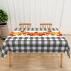 Autumn Pumpkins Maple Leaves Rectangle Tablecloths Fall Harvest Buffalo Plaid Table Cloth Thanksgiving Decor Kitchen Party Decor