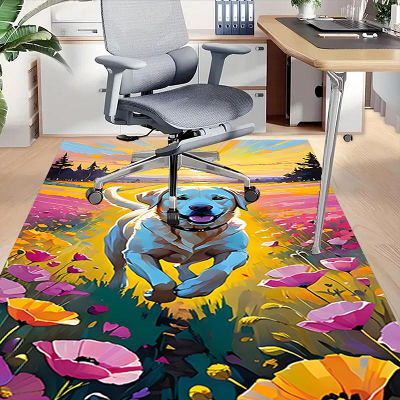 1PC dog flower Carpet Office Rug Mat Home Decor Area Carpet Festival Gift Office desk chair carpet Longlasting Material