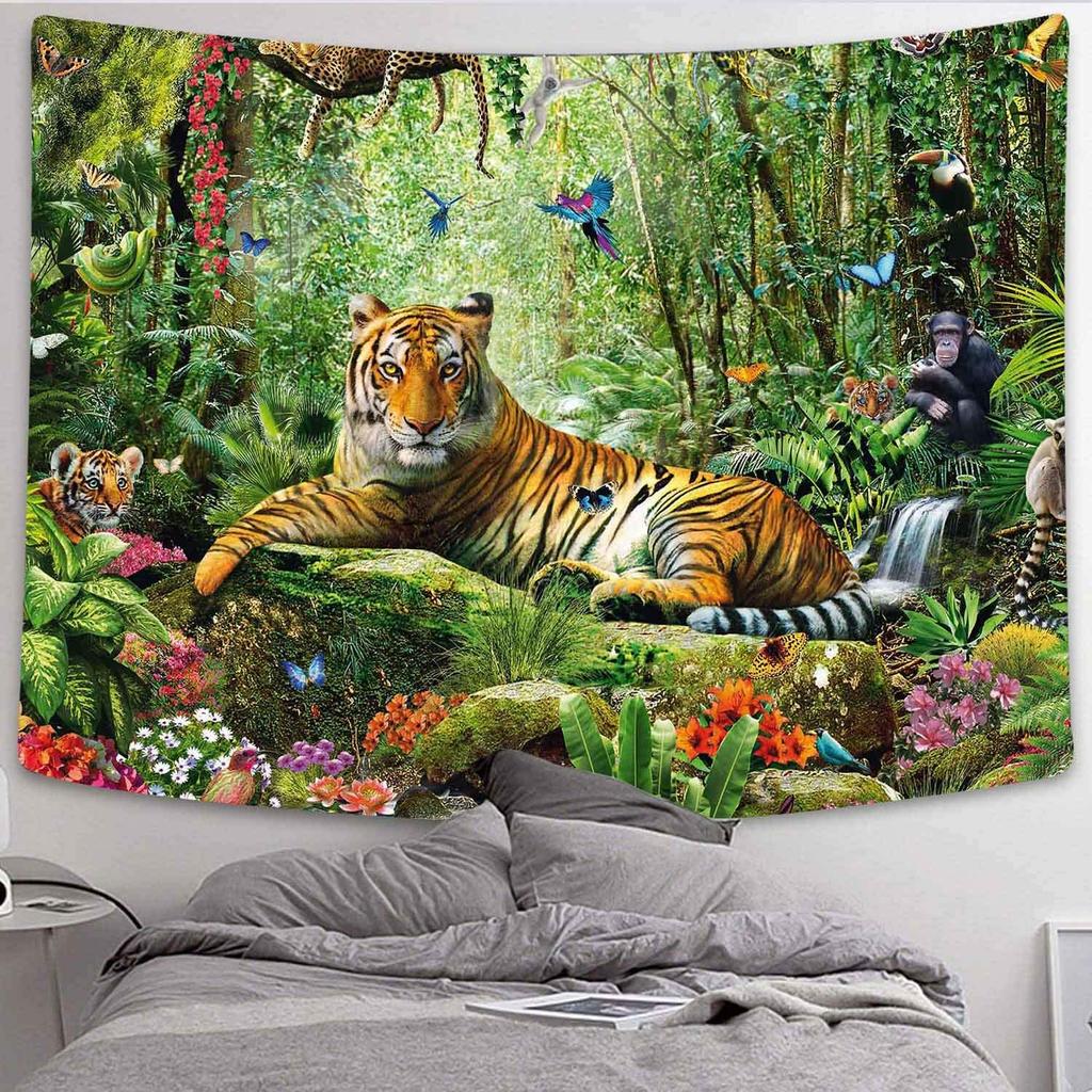 Arazzo Foresta Tropicale HVEST | 100x150 Cm | Tappezzeria Da Parete Con Paesaggio | Per Camera Da Letto E Soggiorno