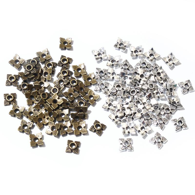 50pcs 8mm Flower Beads Caps Bead End Caps Alloy Metal DIY Jewelry Making Accessories Findings for Necklace Bracelets Findings