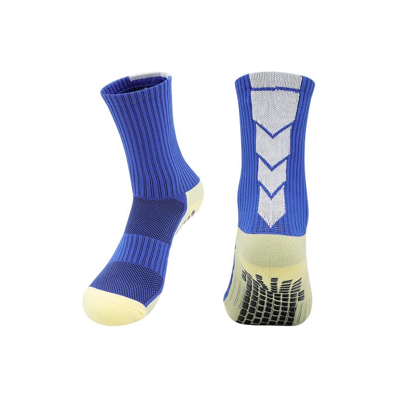 Men's Non-Slip Mid-Calf Football Socks with Thickened Towel Bottom and Silicone Grip