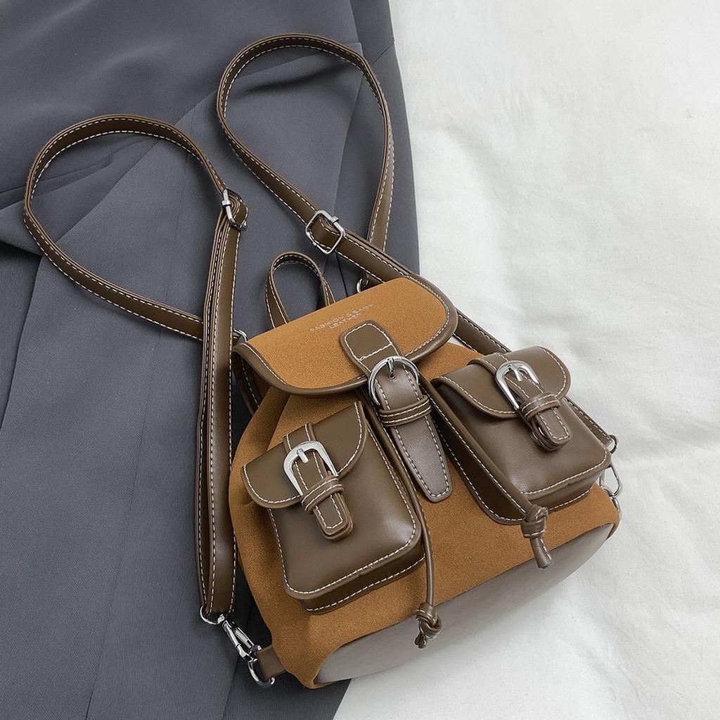 Autumn and Winter Retro Suede Backpack for Work and Commuting, Versatile Women's Travel Backpack, College Student School Bag,