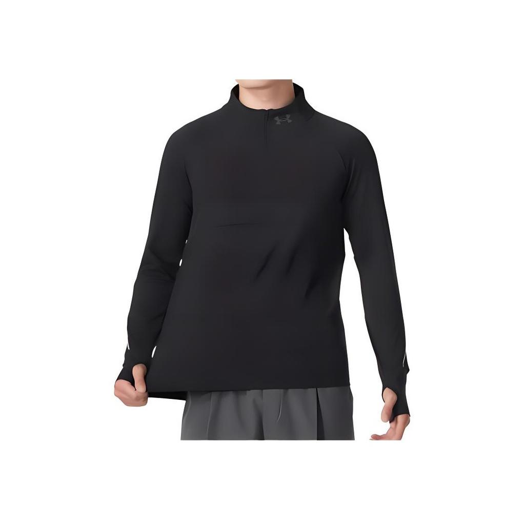 Under Armour Logo Print Breathable Outdoor Casual Sports Mountain Style Pullover Long Sleeve T-Shirt Men Tops Black 1365662-003