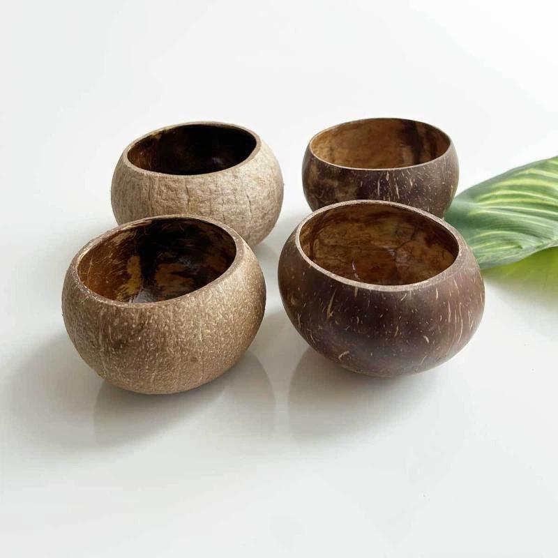 1 Pcs Home Crafts Making Natural Coconut Shell Bowls Wood Creative Decorative Bowls Candle Bowls