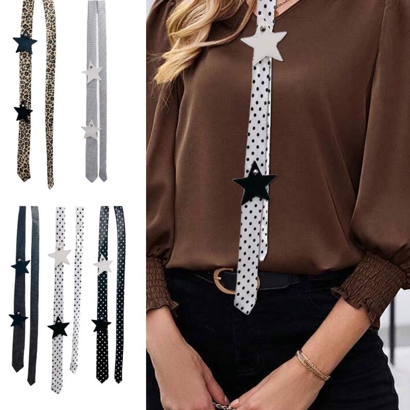 2000s Style Women's Tie With Dot / Leopard Design Perfect For Clubbing And Event Nightclub Neckwear