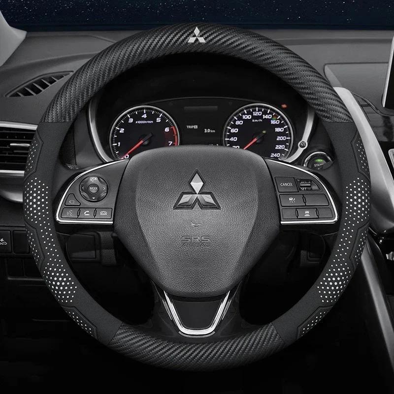 Auto Wildleder Kohlefaser Leder Lenkradabdeckung für Mitsubishi Outlander Pajero Asx Lancer EX Evolution L200 Triton RALLIART