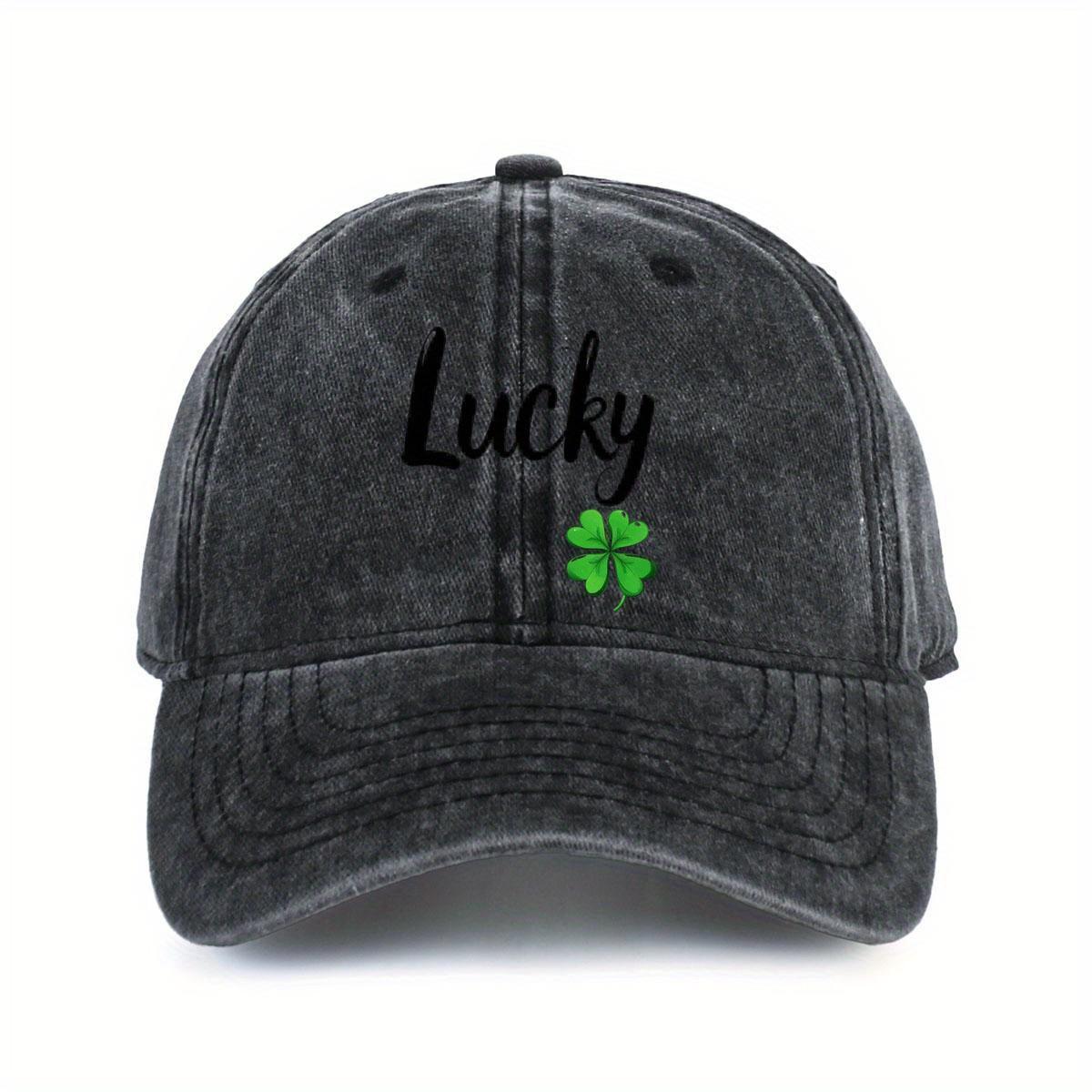 

Lucky Clover Printed Baseball Hat for Men and Women, Simple Design, Casual Duck Tongue Hat