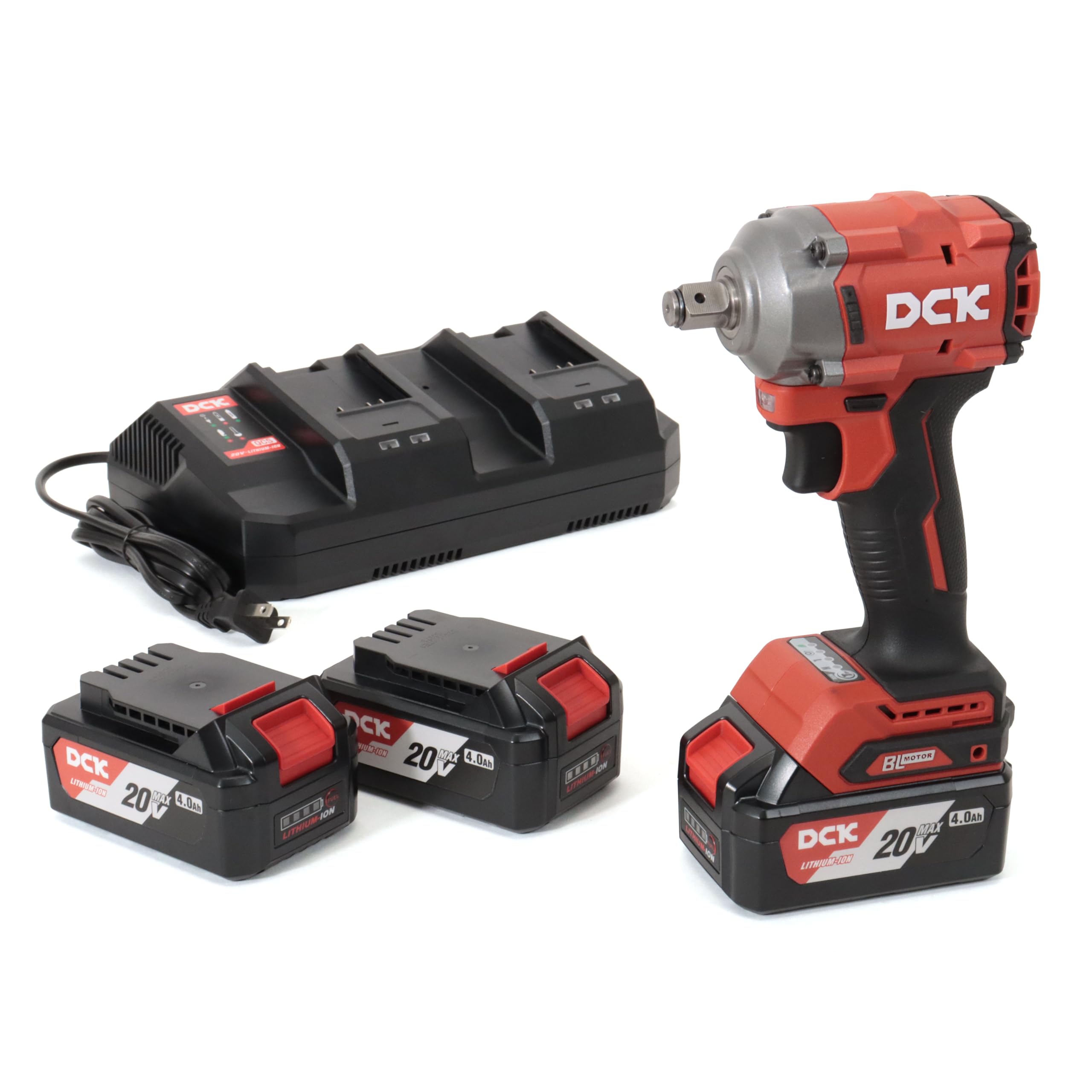 

DCK 20V Impact Wrench Tightening torque Loosening torque Square drive Brushless motor Tire change Cordless Rechargeable battery x charger [Set]