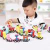 27pcs Wooden Alphabet Train Toys Early Educational Edge Polished Colorful Letter Train for Toddler