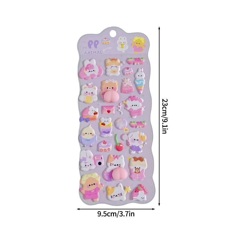 3D Bubble Stickers Cute Animal Butt Stickers Scrapbooking DIY Notebook Happy Buttocks Sticker Decals Decorative PP Stickers