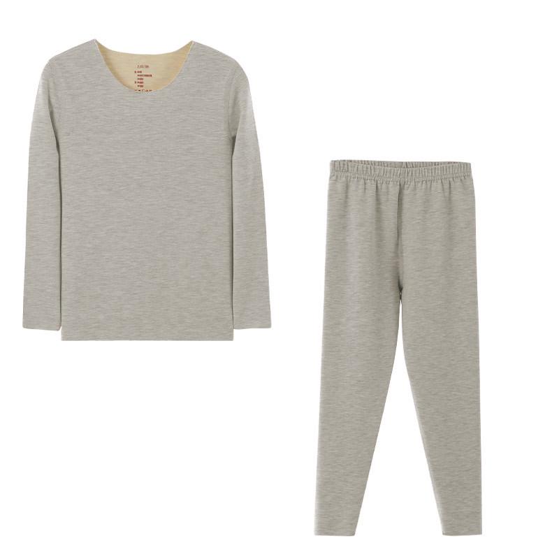 Children's Seamless Velvet Warm Underwear Set with Heat-Generating Silk for Boys & Girls - Ideal for Autumn & Winter