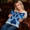 45x45CM Blaue Pfote Gepunkteter Kissenbezug Einseitiger Druck Dekokissenbezug Wohnzimmer Schlafzimmer Sofa Bett Dekorative Quadratische Kissenhülle