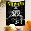 Nirvana Kurt Cobain Throne Guitar Portrait Wall Hanging Tapestry for Dorm Room Bedroom Bohemian Home Decor