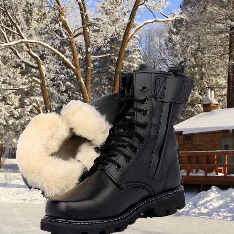 Botas de Segurança Masculinas Botas de Couro de Cano Alto Bota de Segurança para Trabalho com Biqueira de Aço Botas Quentes de Pelúcia para o Inverno para Homens Zapatos Seguridad Hombre