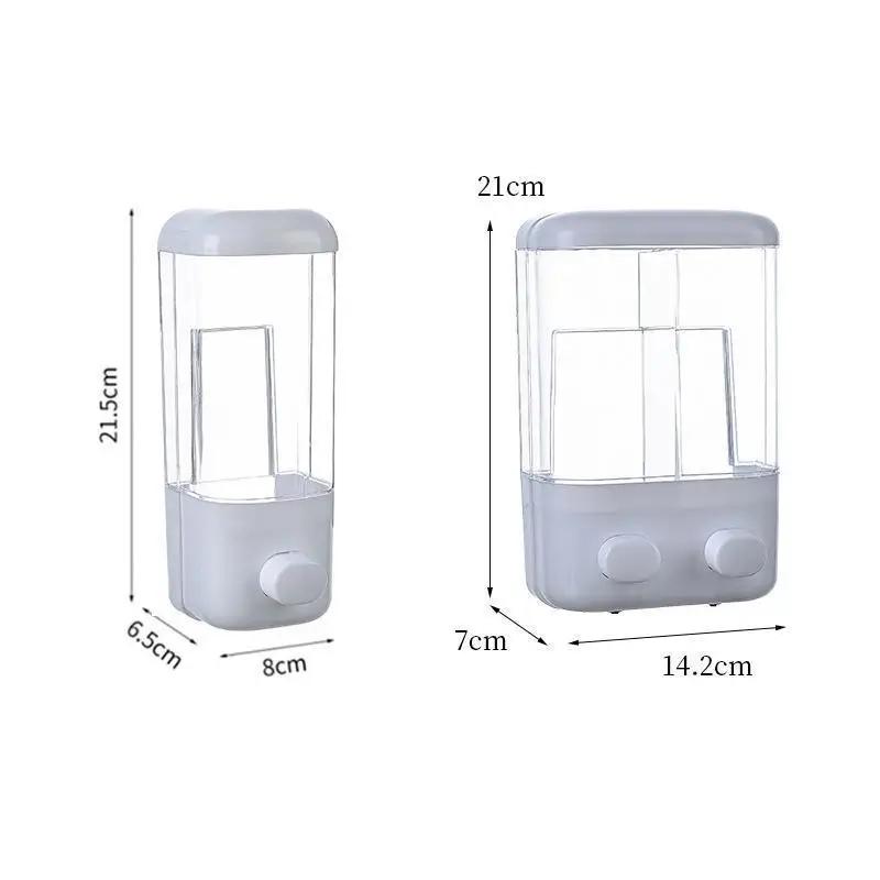 500/1000ML Wall Mounted Soap Dispenser Manual Press Capacity Suitable for Shampoo Used Bottle Bathroom Liquid Soap Dispensers